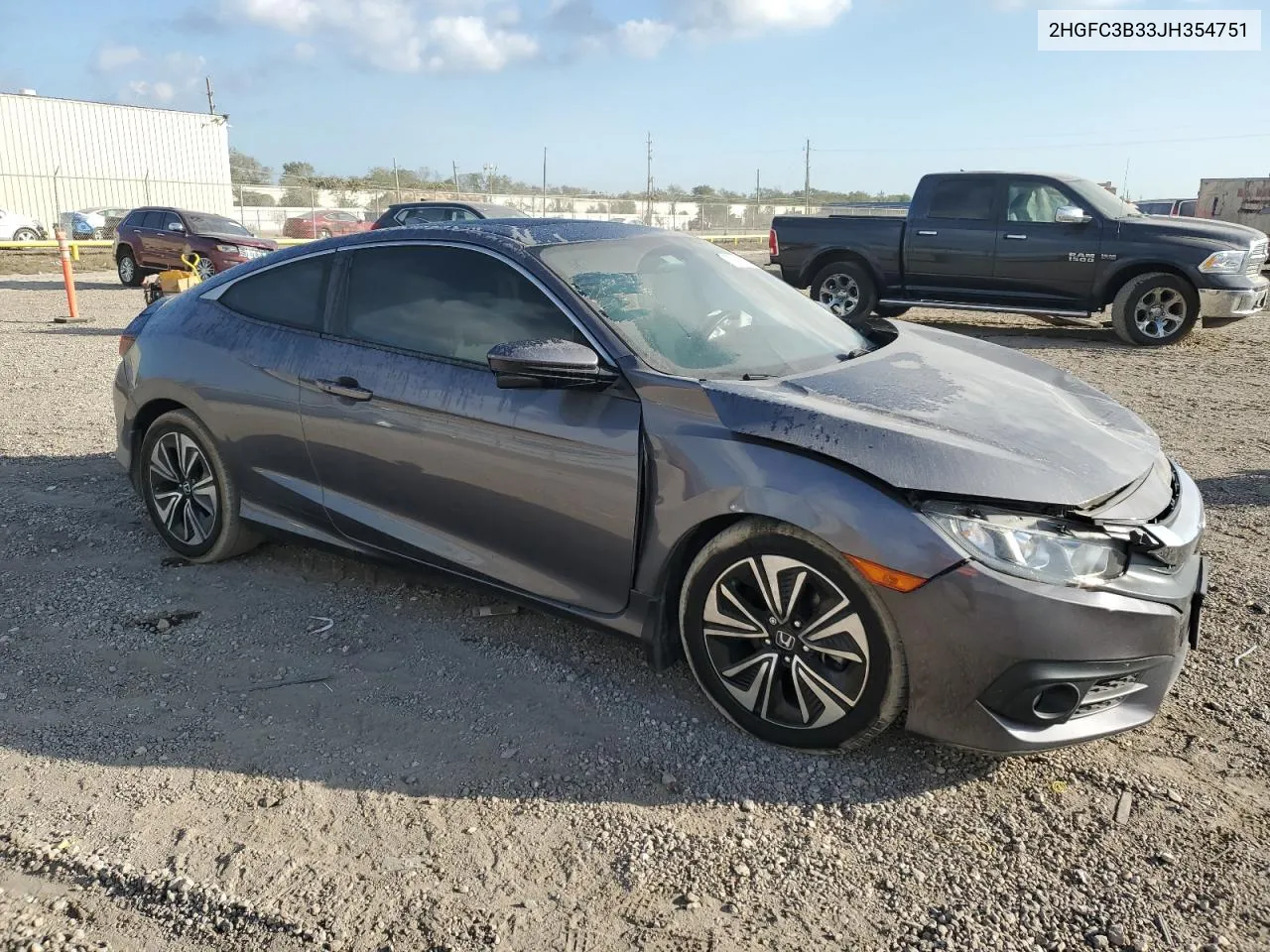 2018 Honda Civic Ex VIN: 2HGFC3B33JH354751 Lot: 77939854