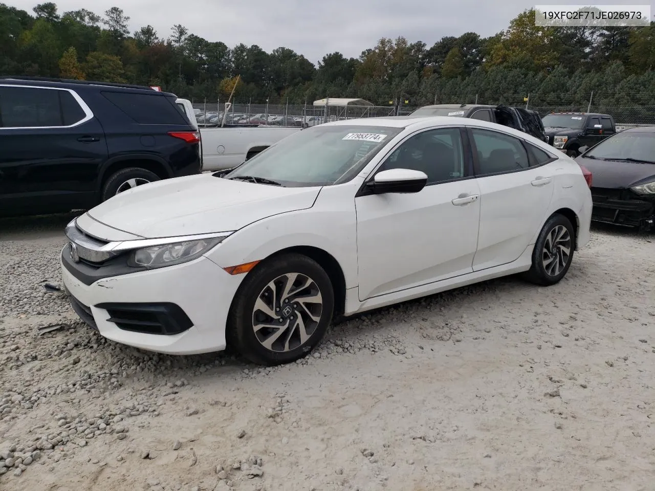 2018 Honda Civic Ex VIN: 19XFC2F71JE026973 Lot: 77953774