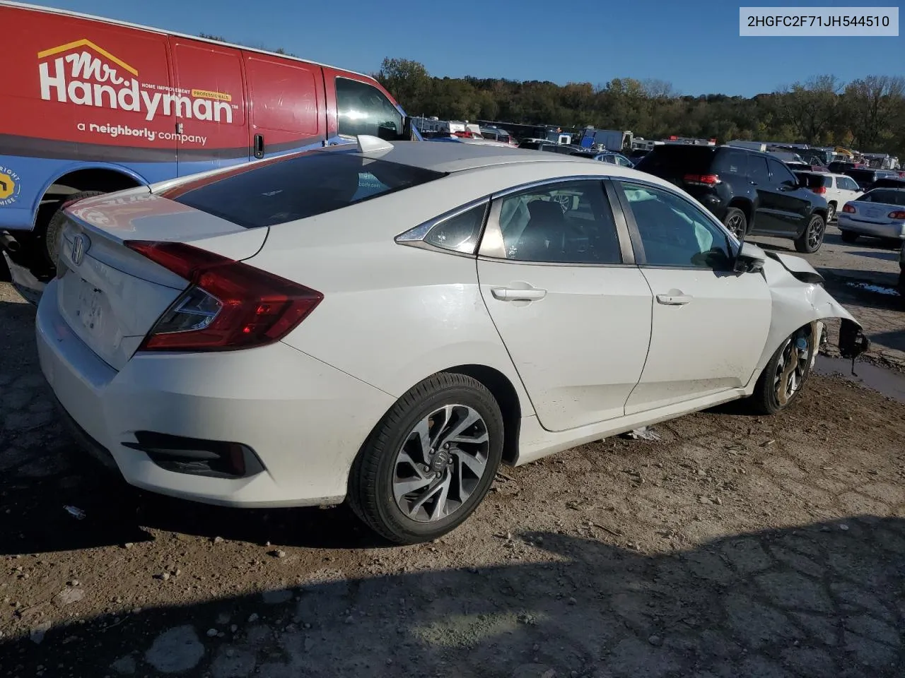 2018 Honda Civic Ex VIN: 2HGFC2F71JH544510 Lot: 77966124