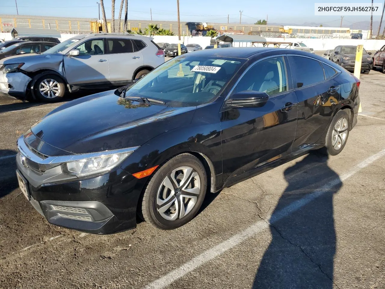 2018 Honda Civic Lx VIN: 2HGFC2F59JH562767 Lot: 78050804