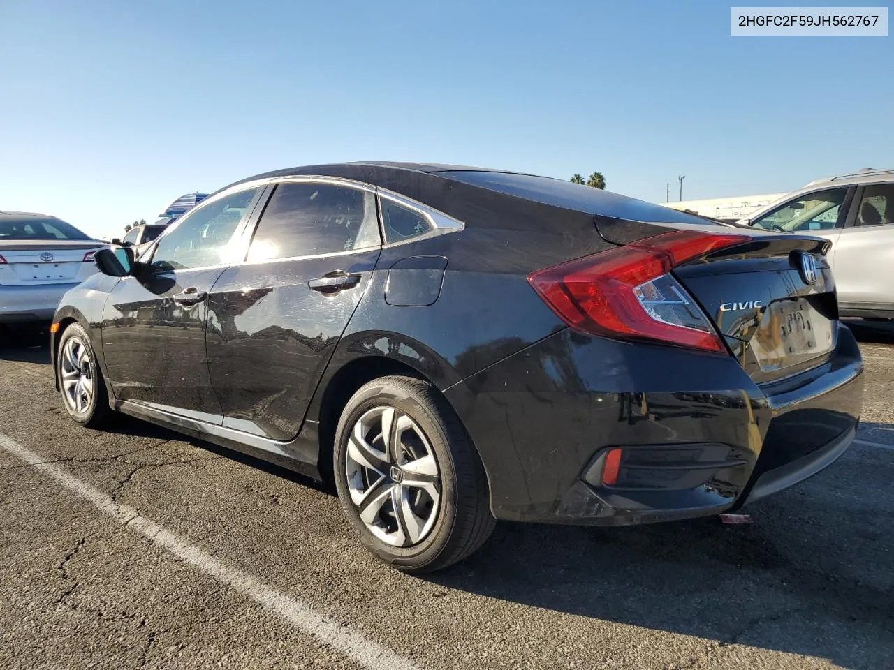 2018 Honda Civic Lx VIN: 2HGFC2F59JH562767 Lot: 78050804