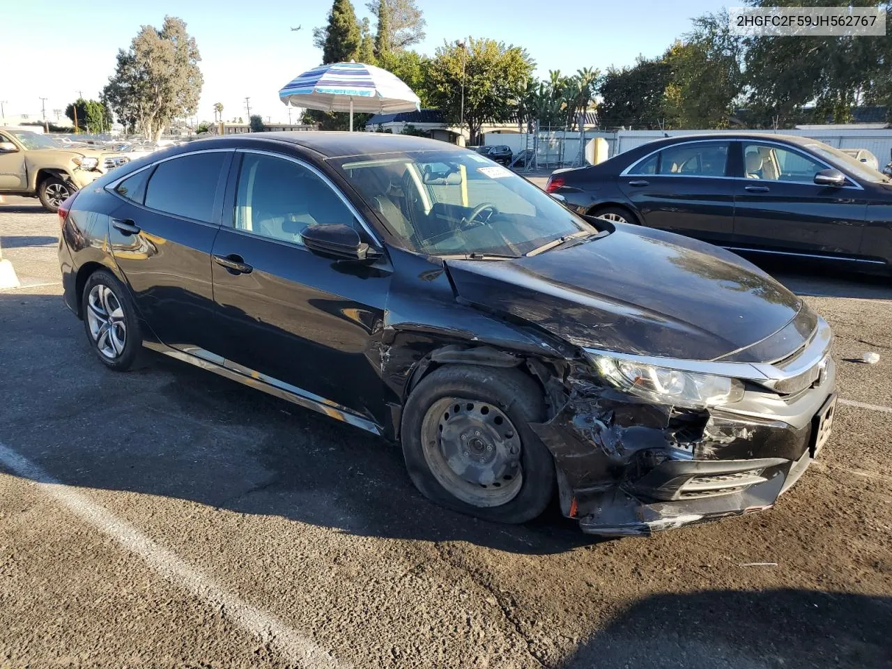 2018 Honda Civic Lx VIN: 2HGFC2F59JH562767 Lot: 78050804