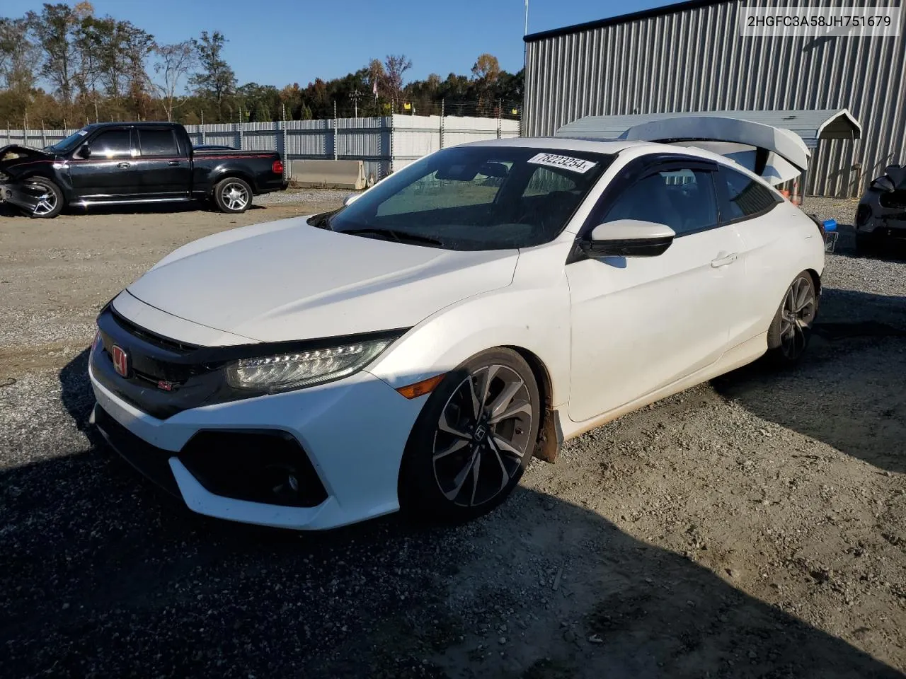 2018 Honda Civic Si VIN: 2HGFC3A58JH751679 Lot: 78223254