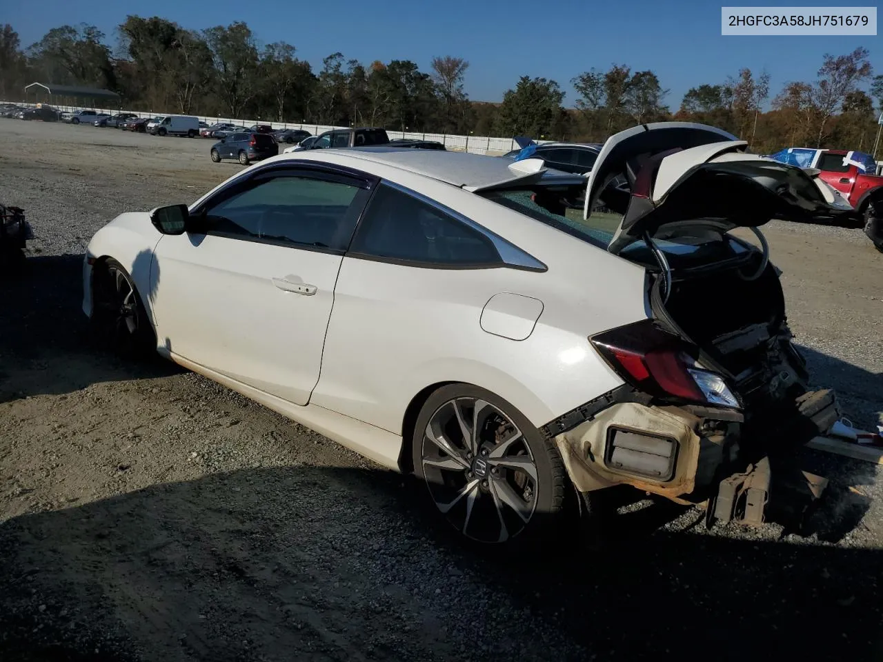 2018 Honda Civic Si VIN: 2HGFC3A58JH751679 Lot: 78223254