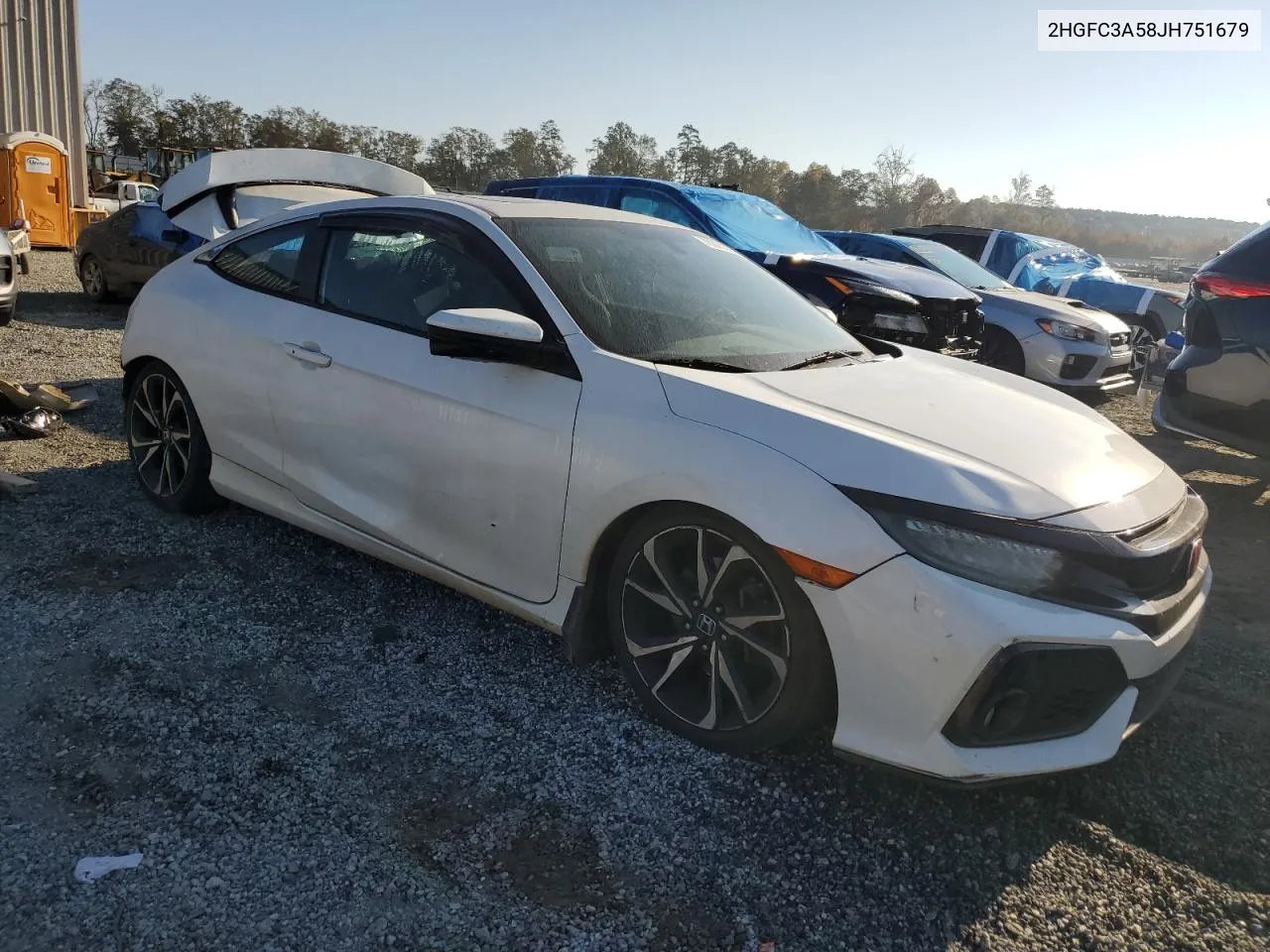 2018 Honda Civic Si VIN: 2HGFC3A58JH751679 Lot: 78223254