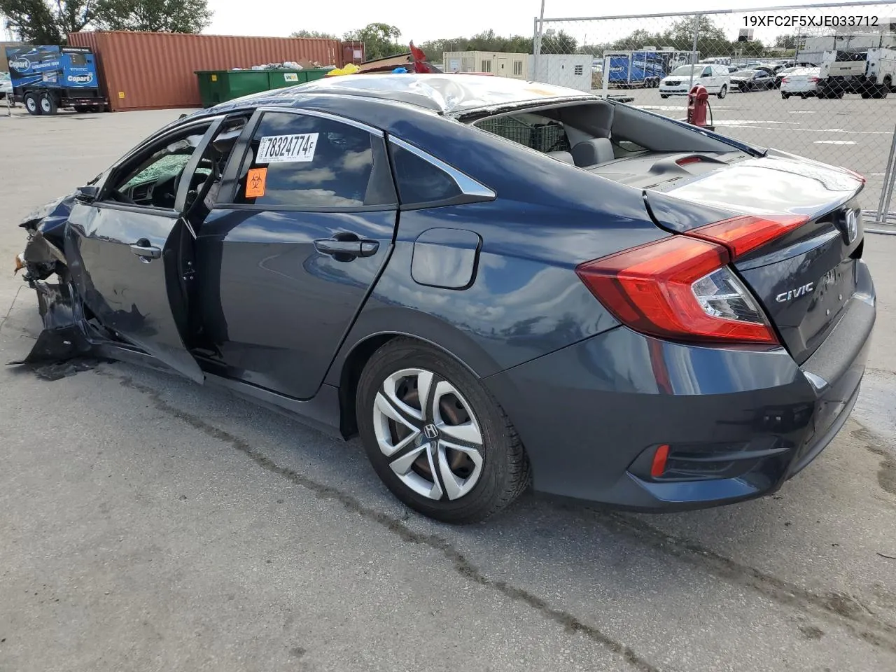 2018 Honda Civic Lx VIN: 19XFC2F5XJE033712 Lot: 78324774