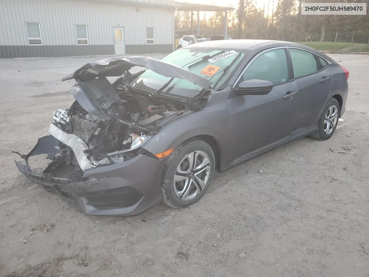 2018 Honda Civic Lx VIN: 2HGFC2F50JH589470 Lot: 78355444