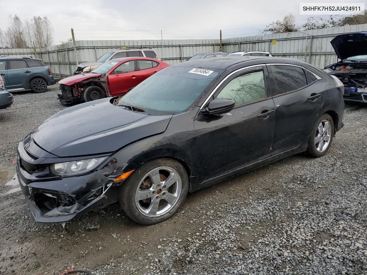 2018 Honda Civic Ex VIN: SHHFK7H52JU424911 Lot: 78534964