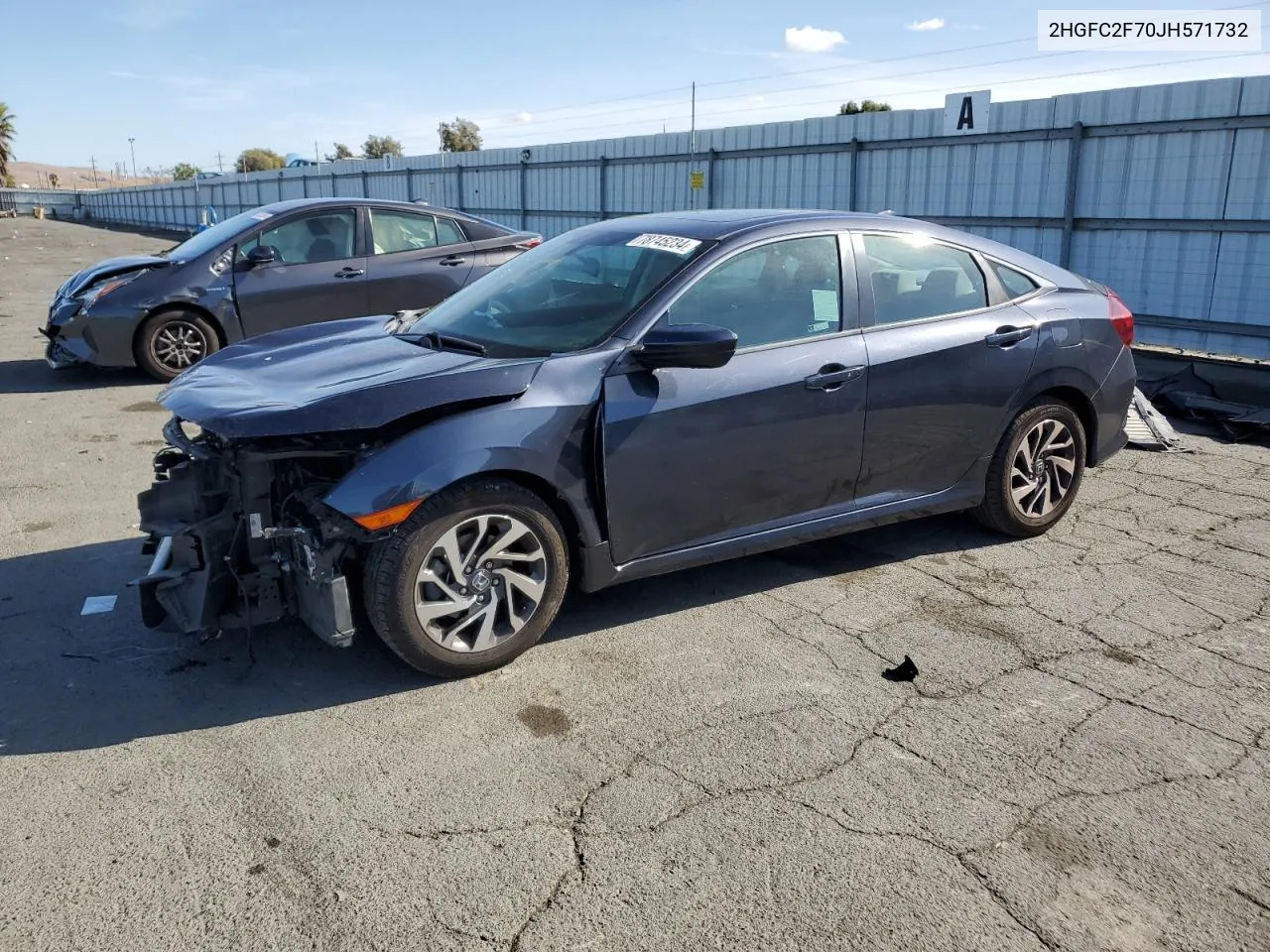 2018 Honda Civic Ex VIN: 2HGFC2F70JH571732 Lot: 78745234