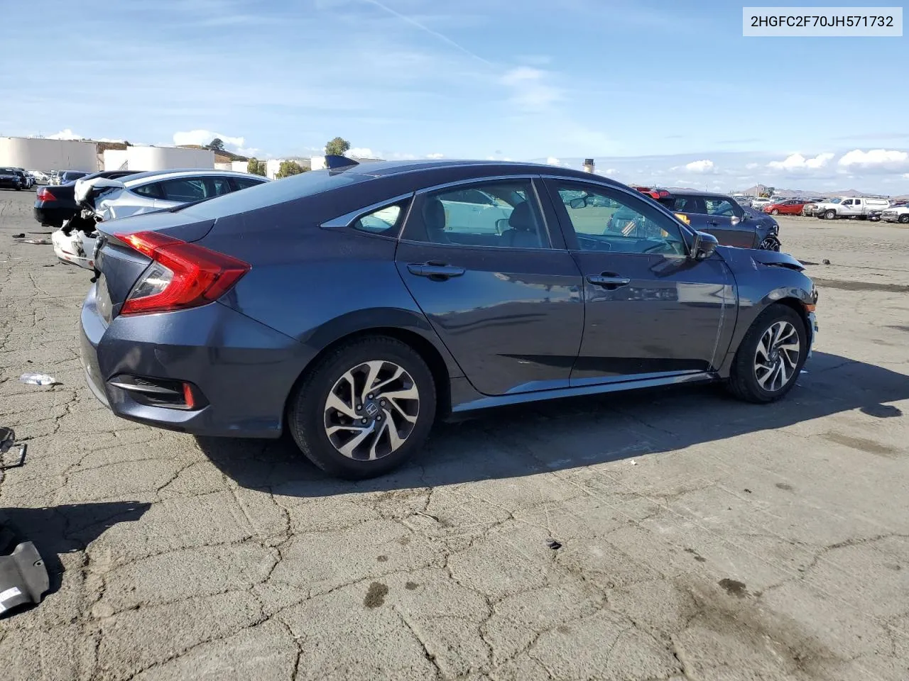 2018 Honda Civic Ex VIN: 2HGFC2F70JH571732 Lot: 78745234