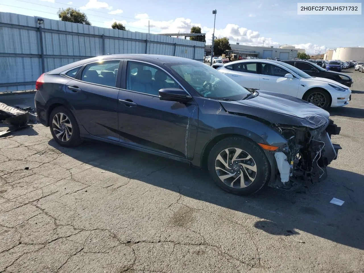 2018 Honda Civic Ex VIN: 2HGFC2F70JH571732 Lot: 78745234