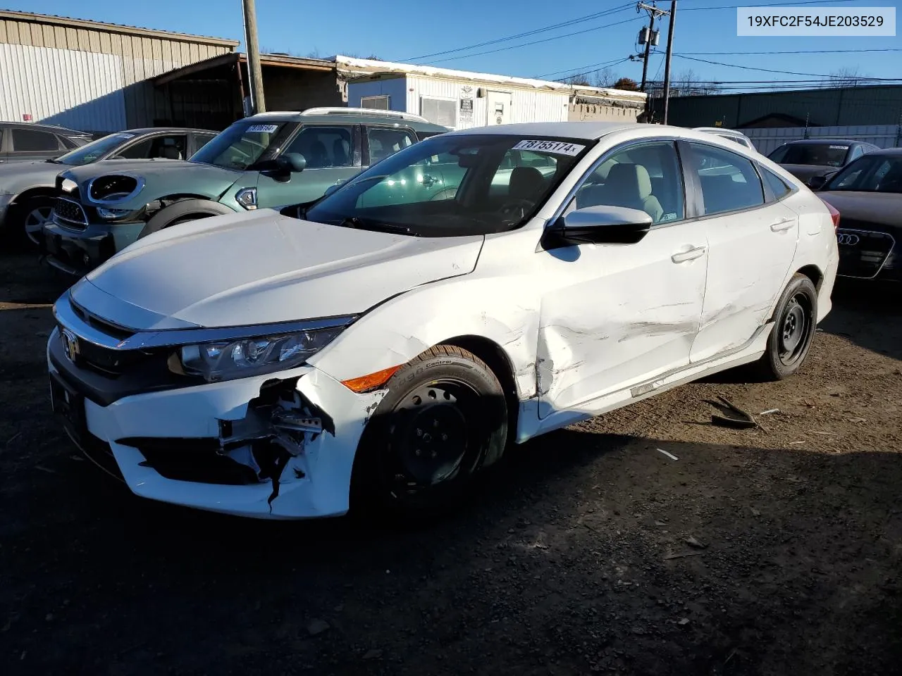 2018 Honda Civic Lx VIN: 19XFC2F54JE203529 Lot: 78755174