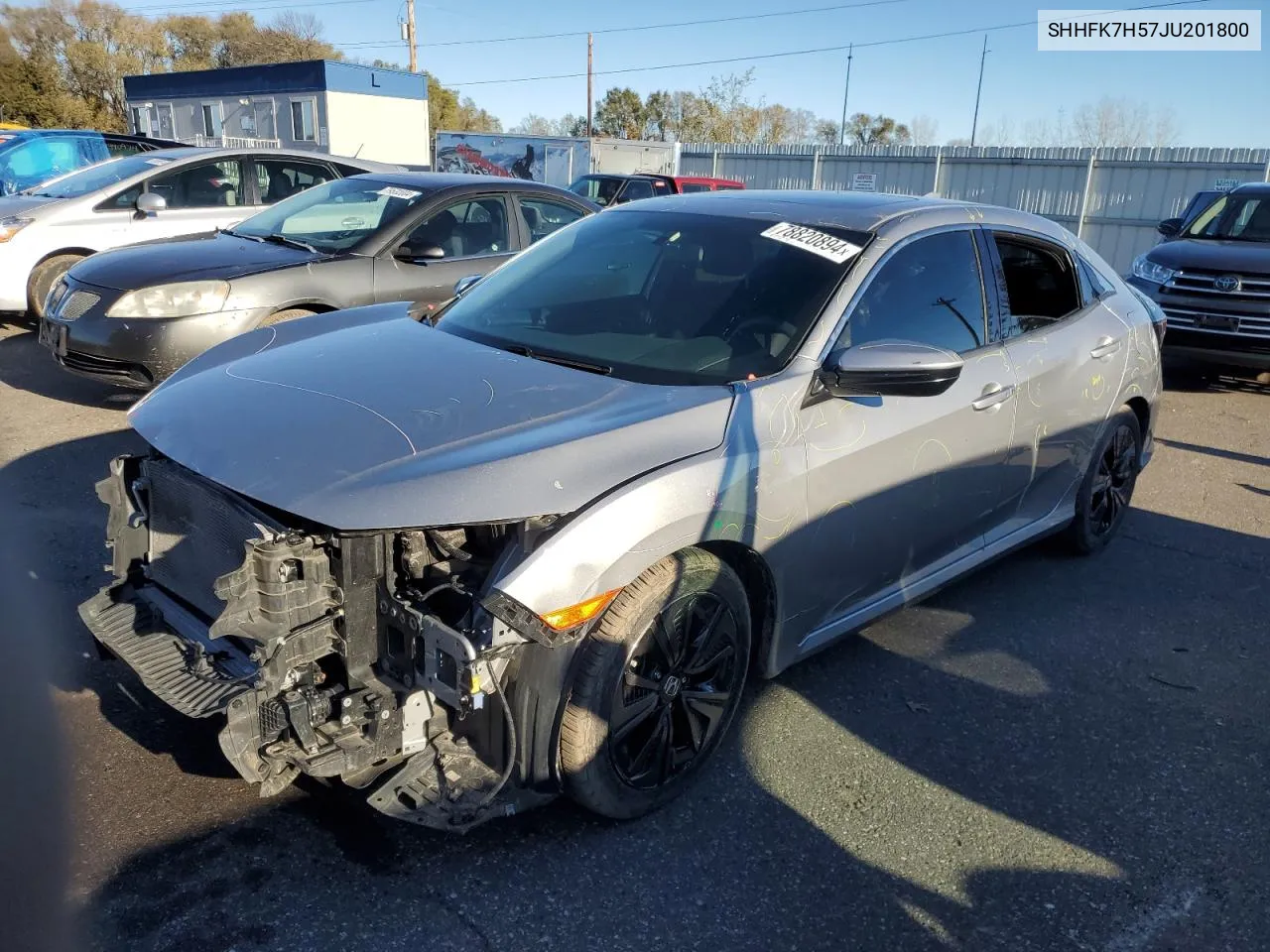 2018 Honda Civic Ex VIN: SHHFK7H57JU201800 Lot: 78820894