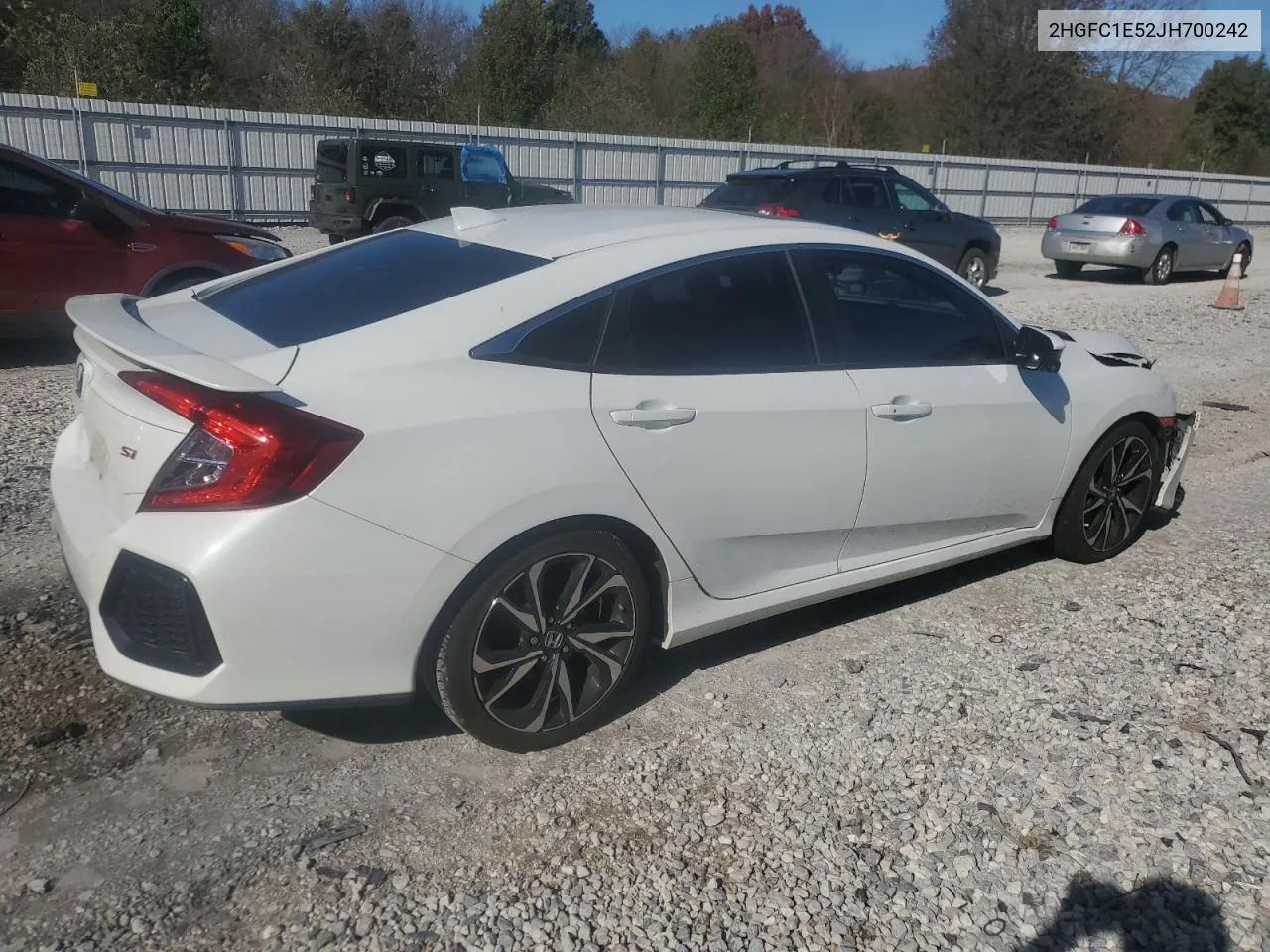 2018 Honda Civic Si VIN: 2HGFC1E52JH700242 Lot: 79142384