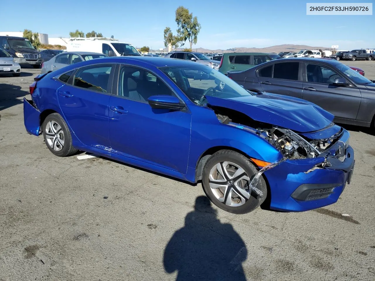 2018 Honda Civic Lx VIN: 2HGFC2F53JH590726 Lot: 79143284