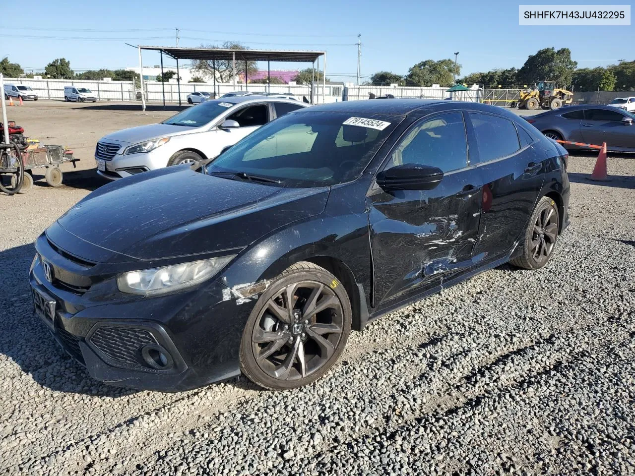 2018 Honda Civic Sport VIN: SHHFK7H43JU432295 Lot: 79145524