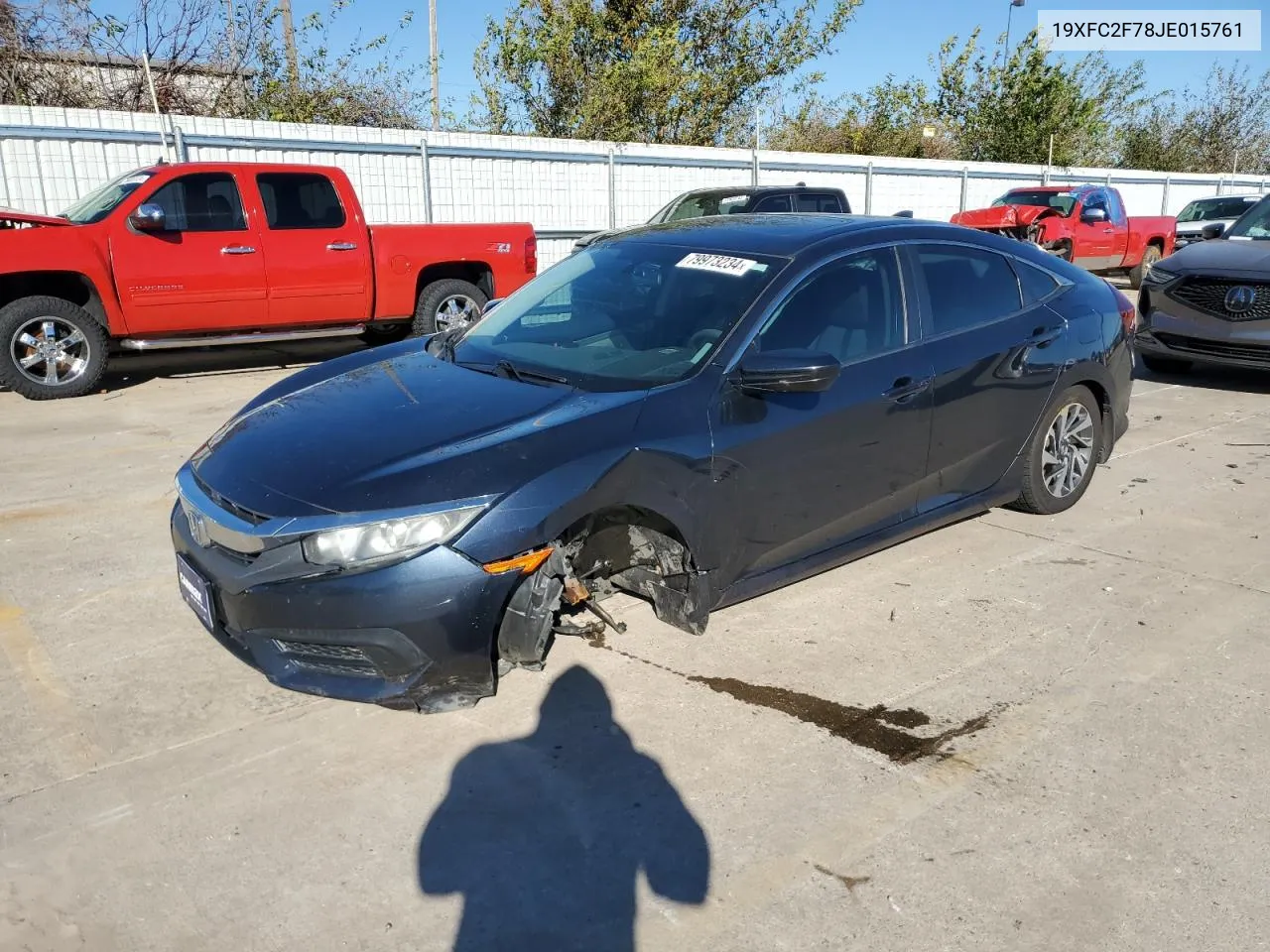 2018 Honda Civic Ex VIN: 19XFC2F78JE015761 Lot: 79973234