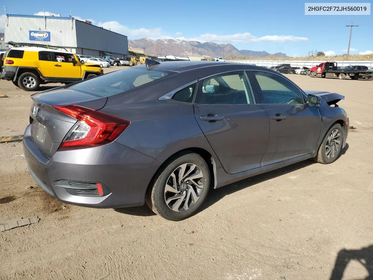 2018 Honda Civic Ex VIN: 2HGFC2F72JH560019 Lot: 80617284