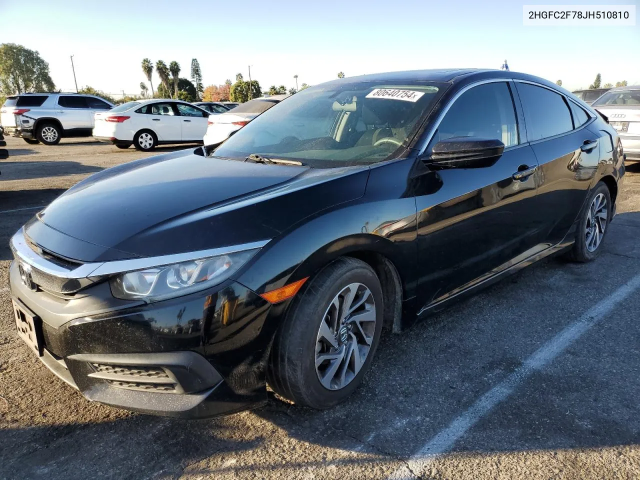 2018 Honda Civic Ex VIN: 2HGFC2F78JH510810 Lot: 80640754