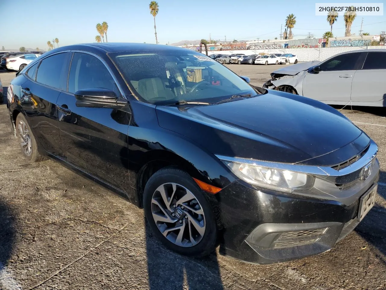 2018 Honda Civic Ex VIN: 2HGFC2F78JH510810 Lot: 80640754