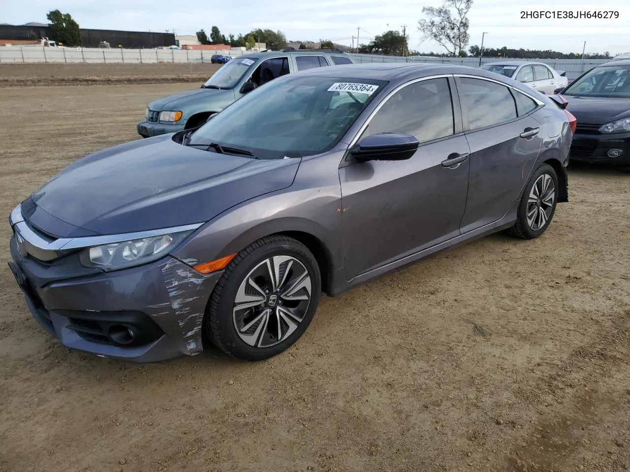 2018 Honda Civic Ex VIN: 2HGFC1E38JH646279 Lot: 80765364