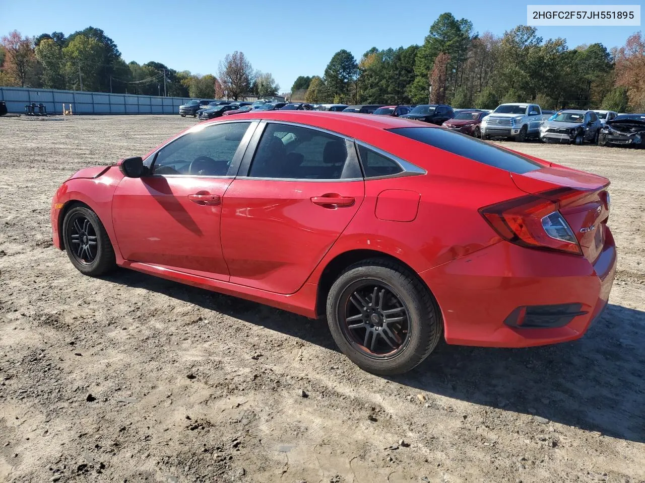 2018 Honda Civic Lx VIN: 2HGFC2F57JH551895 Lot: 81743794