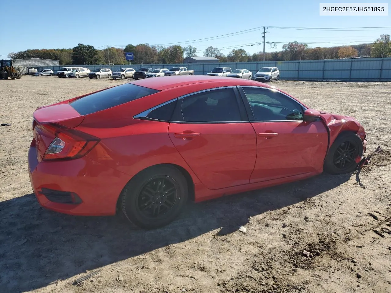 2018 Honda Civic Lx VIN: 2HGFC2F57JH551895 Lot: 81743794