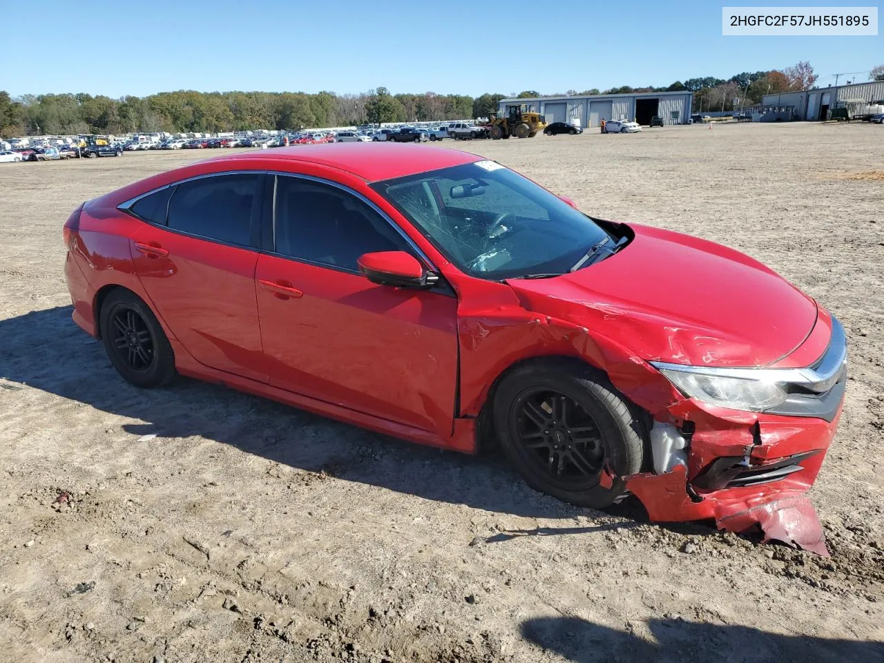 2018 Honda Civic Lx VIN: 2HGFC2F57JH551895 Lot: 81743794