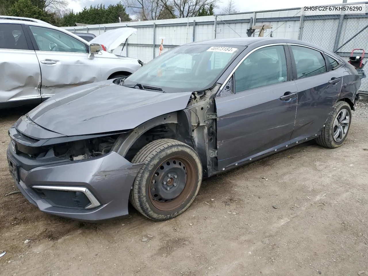 2019 Honda Civic Lx VIN: 2HGFC2F67KH576290 Lot: 46973184