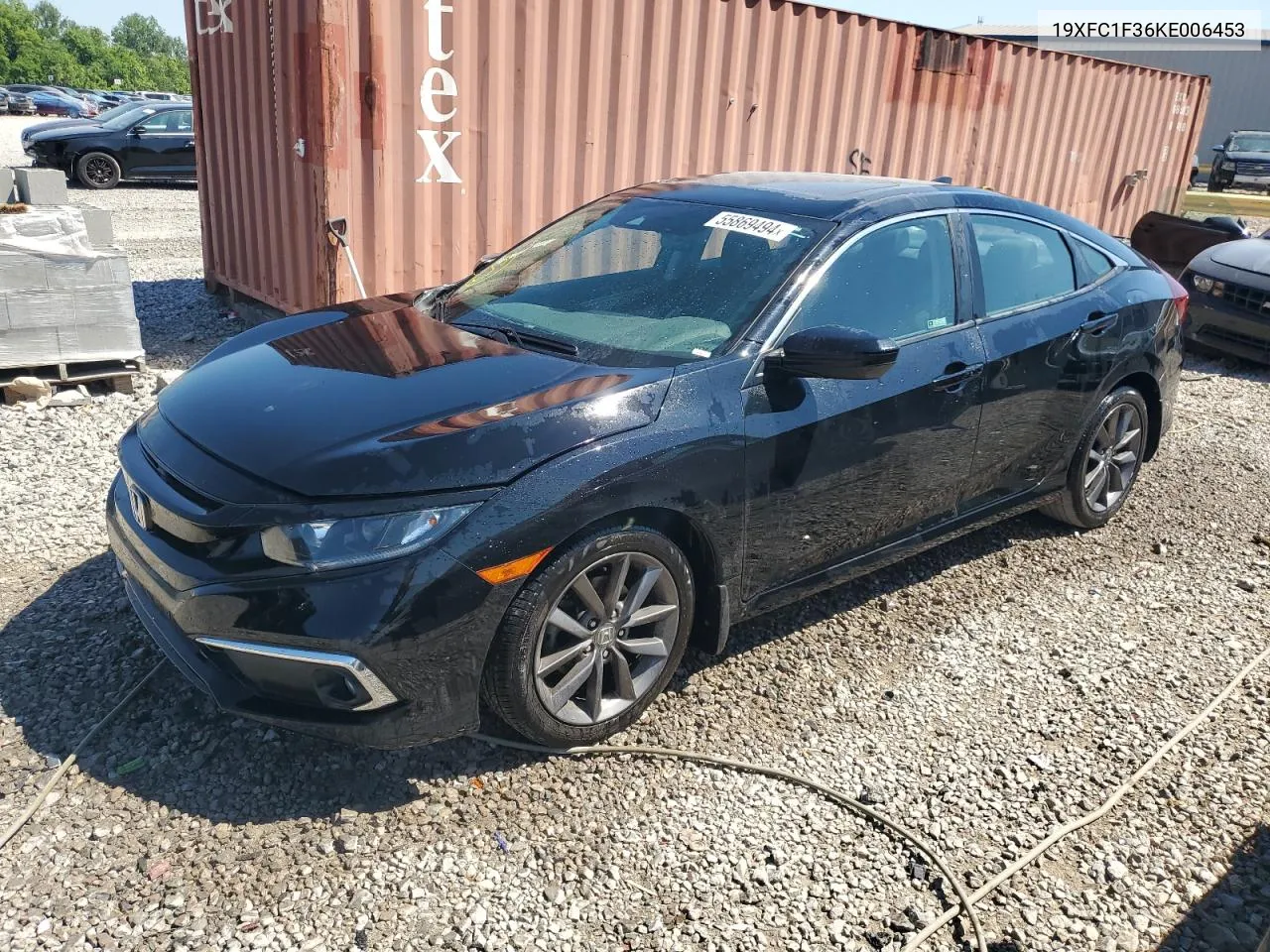 2019 Honda Civic Ex VIN: 19XFC1F36KE006453 Lot: 55869494