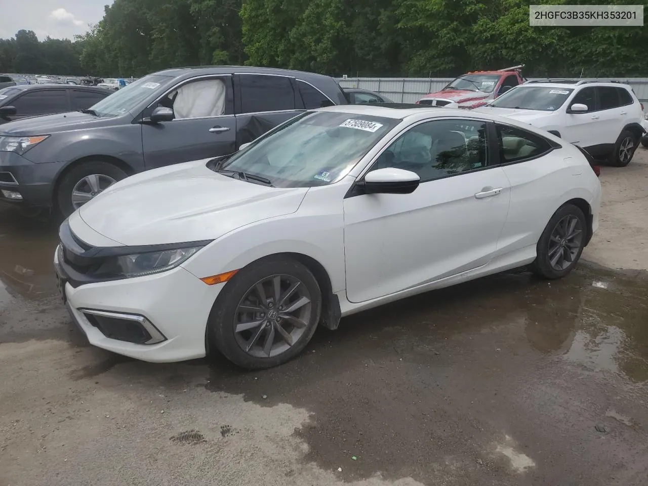 2019 Honda Civic Ex VIN: 2HGFC3B35KH353201 Lot: 57509084