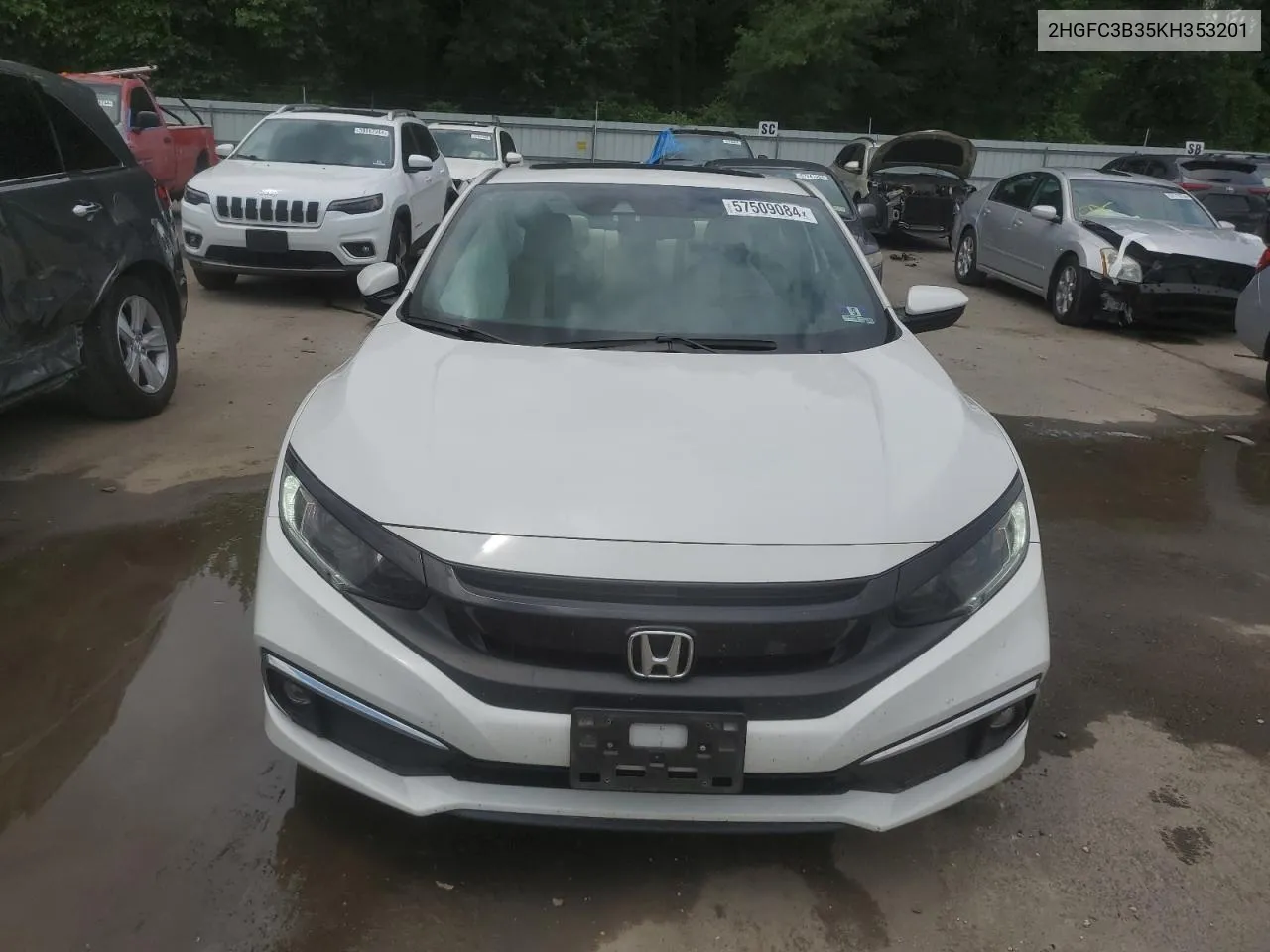 2019 Honda Civic Ex VIN: 2HGFC3B35KH353201 Lot: 57509084