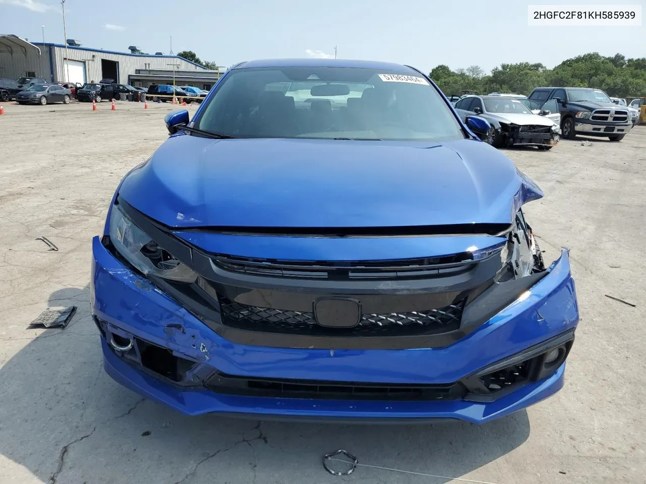 2019 Honda Civic Sport VIN: 2HGFC2F81KH585939 Lot: 57983464