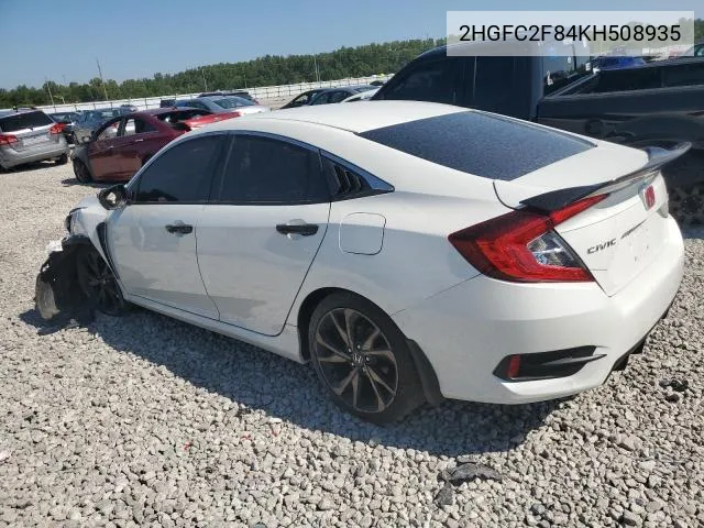 2019 Honda Civic Sport VIN: 2HGFC2F84KH508935 Lot: 61267074