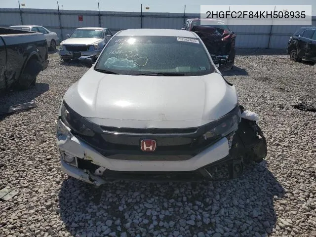 2019 Honda Civic Sport VIN: 2HGFC2F84KH508935 Lot: 61267074