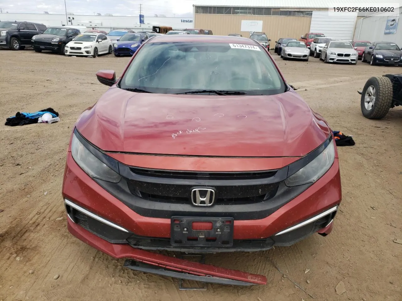 2019 Honda Civic Lx VIN: 19XFC2F66KE010602 Lot: 61347374