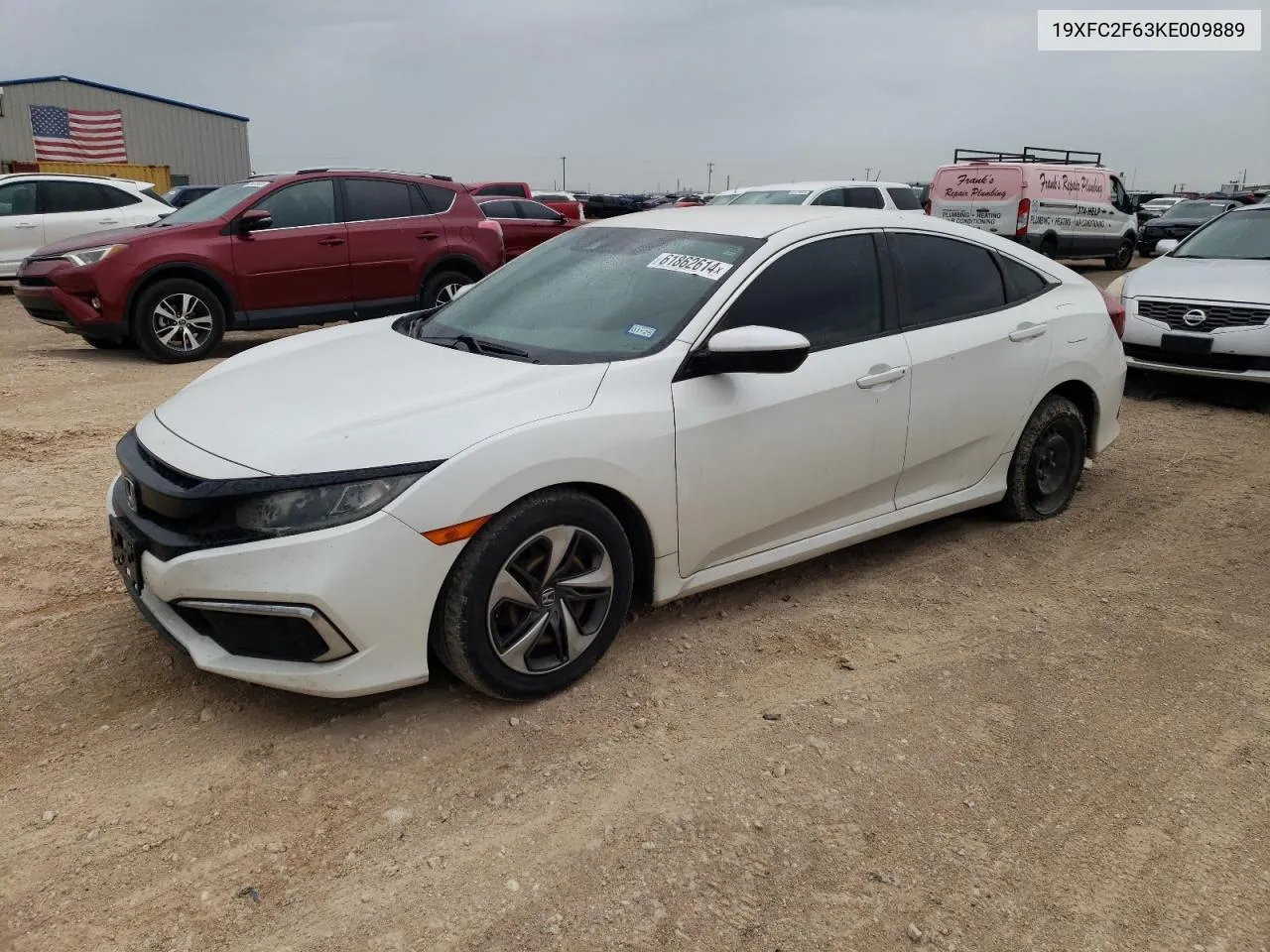 2019 Honda Civic Lx VIN: 19XFC2F63KE009889 Lot: 61862614