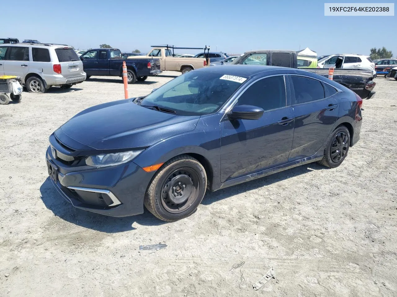 2019 Honda Civic Lx VIN: 19XFC2F64KE202388 Lot: 66537374