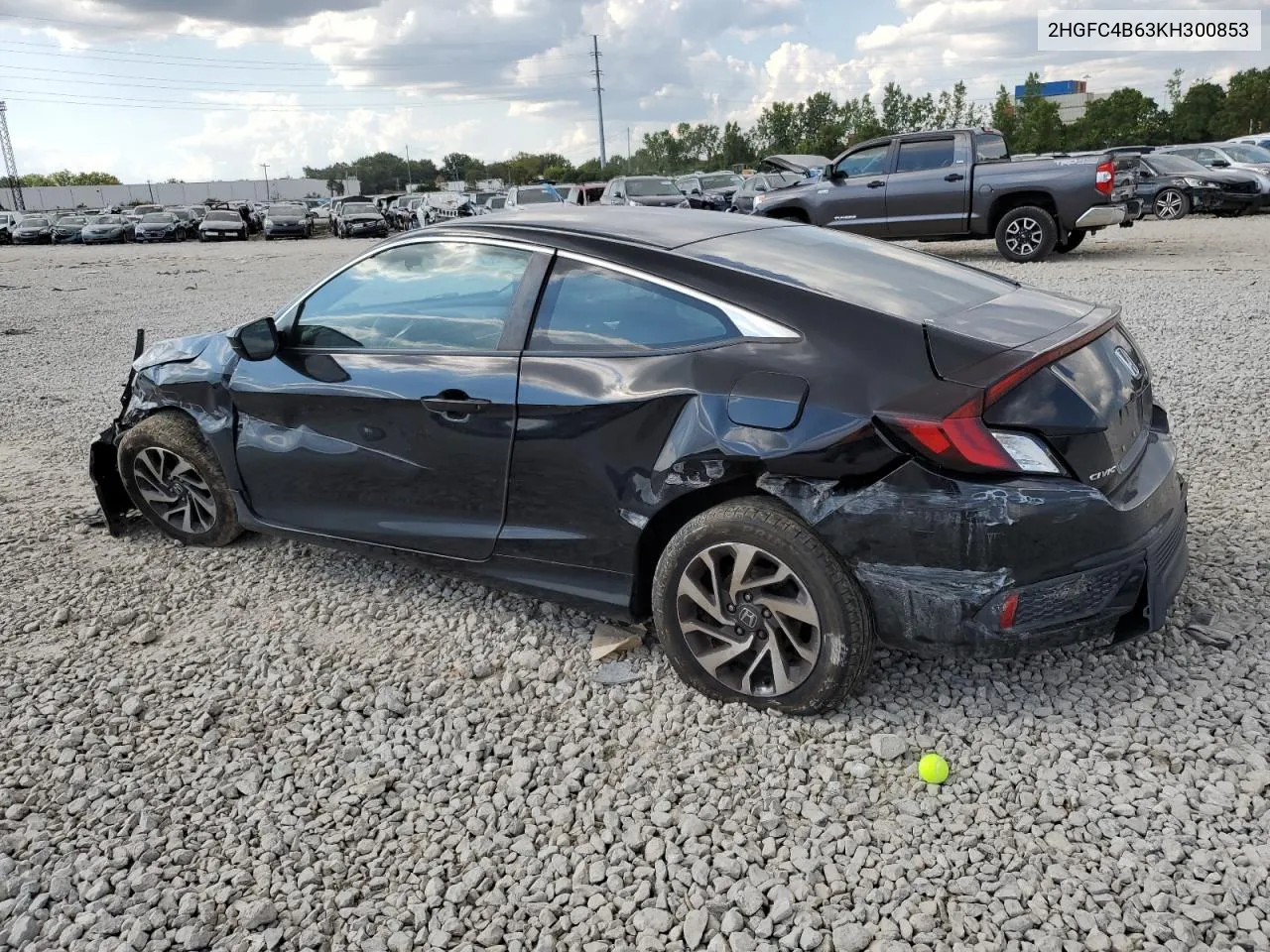 2019 Honda Civic Lx VIN: 2HGFC4B63KH300853 Lot: 67022244