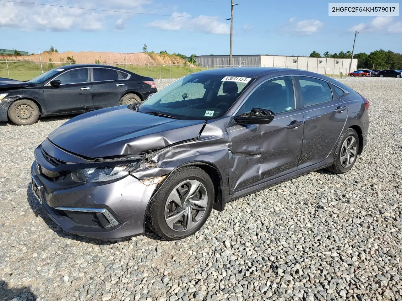 2HGFC2F64KH579017 2019 Honda Civic Lx