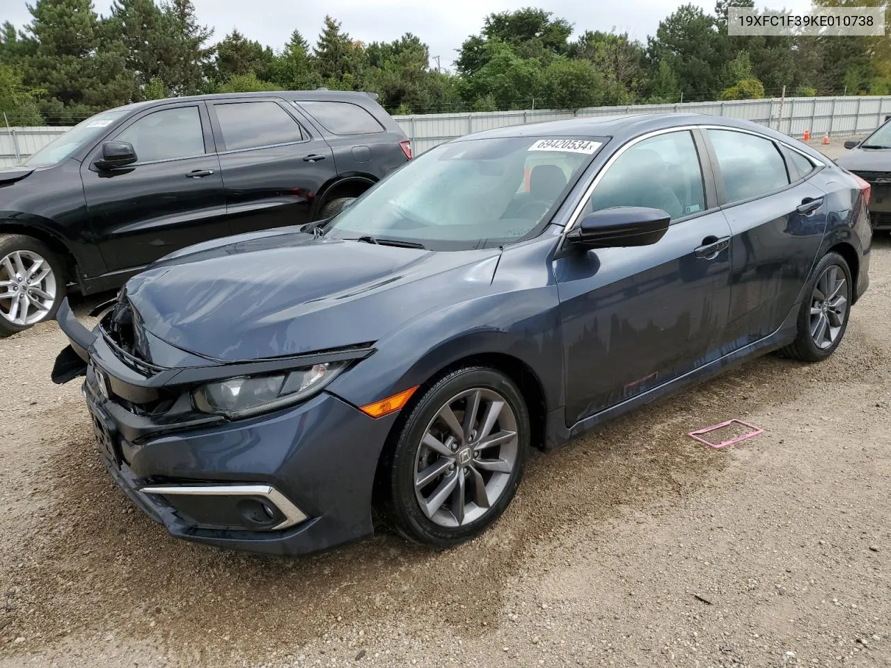 2019 Honda Civic Ex VIN: 19XFC1F39KE010738 Lot: 69420534