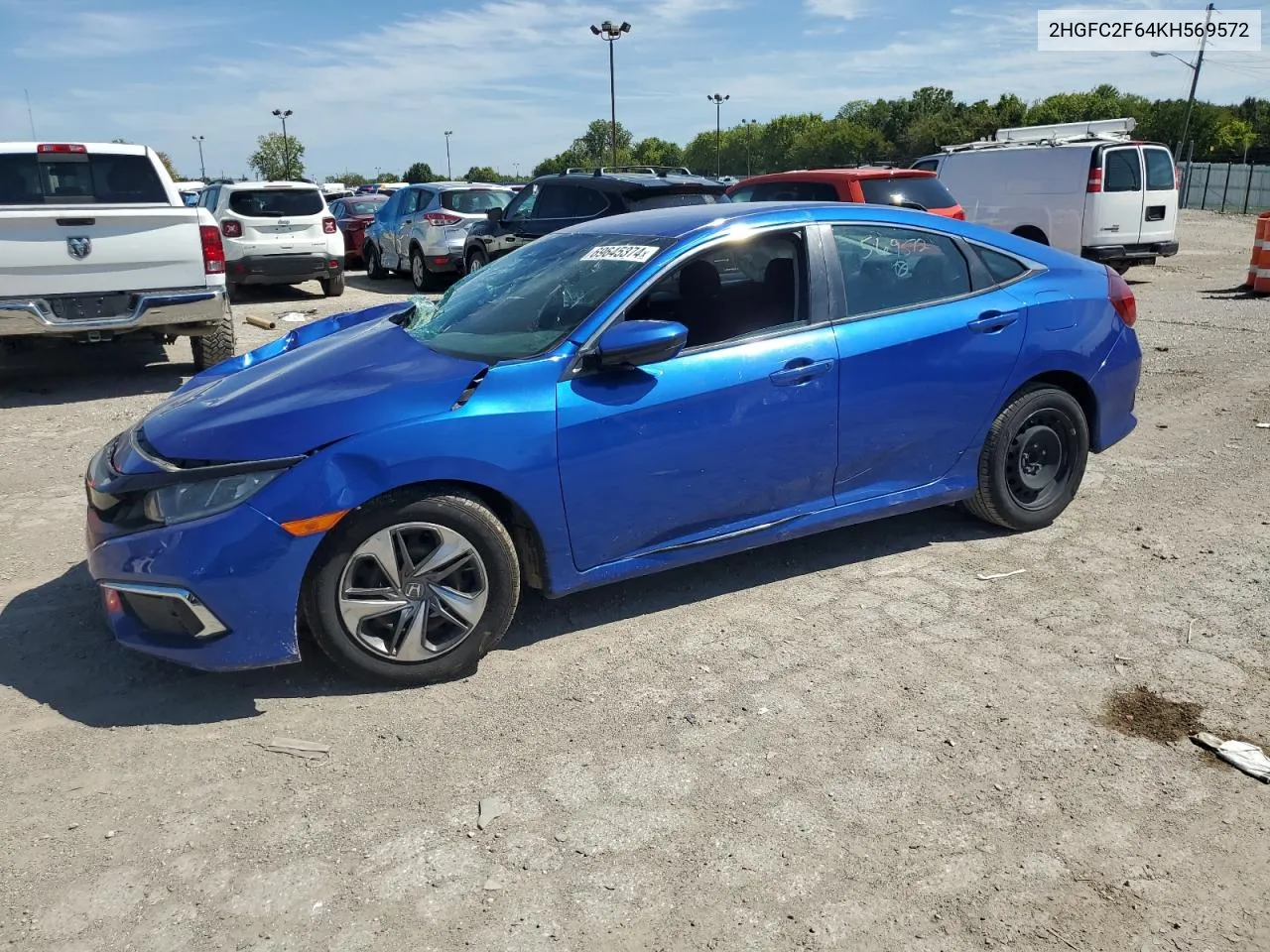 2019 Honda Civic Lx VIN: 2HGFC2F64KH569572 Lot: 69645374