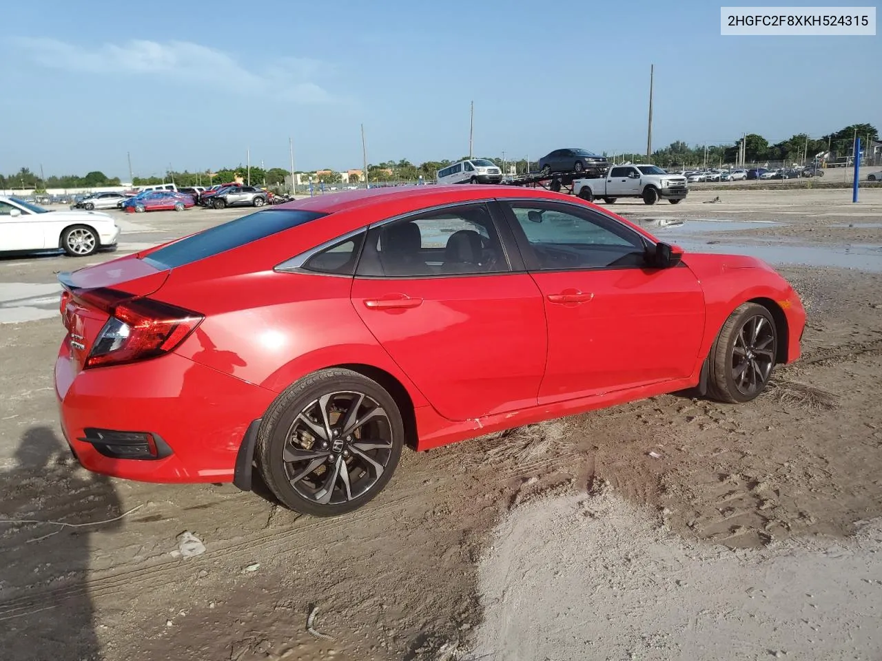 2HGFC2F8XKH524315 2019 Honda Civic Sport