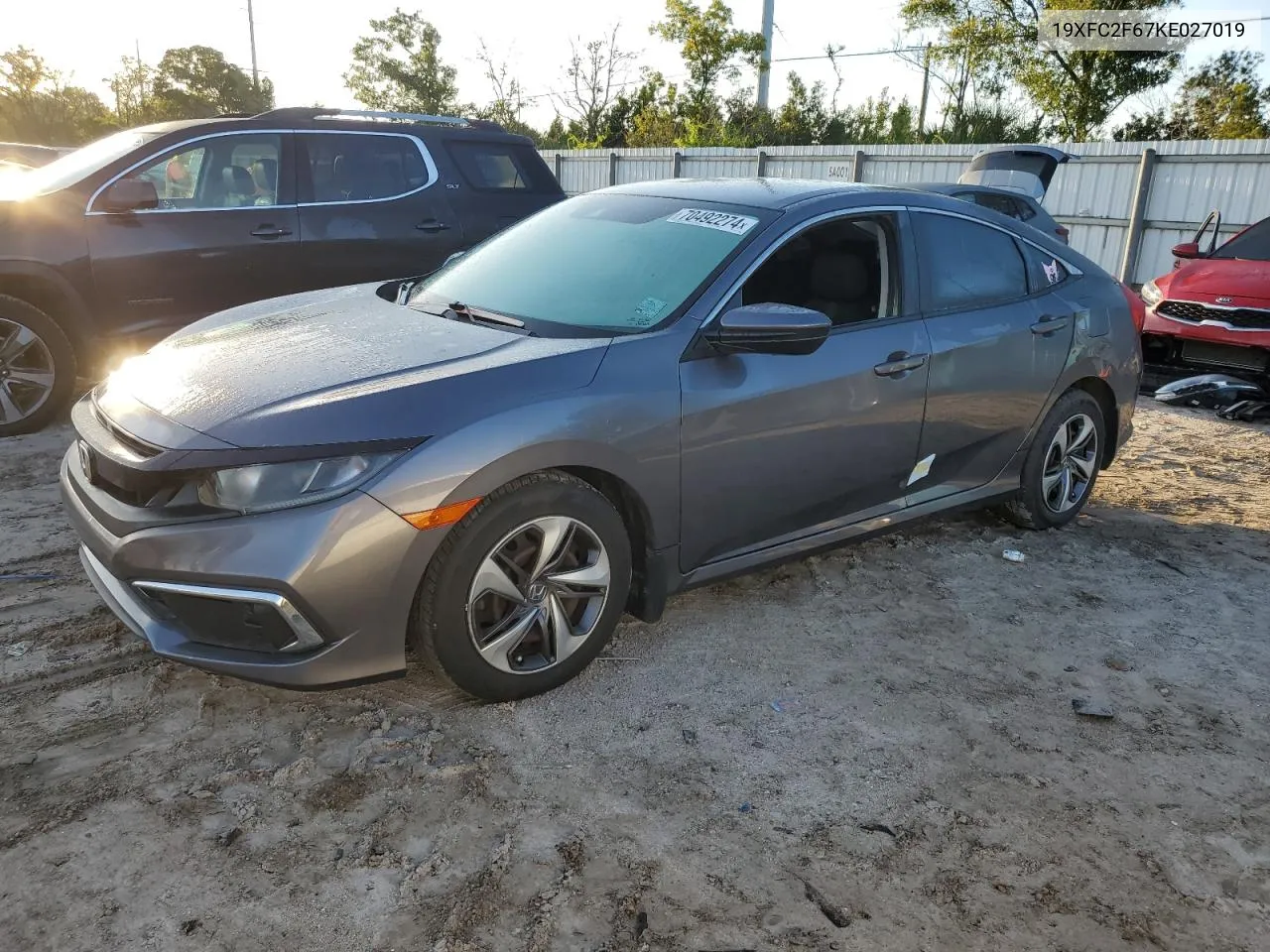 2019 Honda Civic Lx VIN: 19XFC2F67KE027019 Lot: 70492274