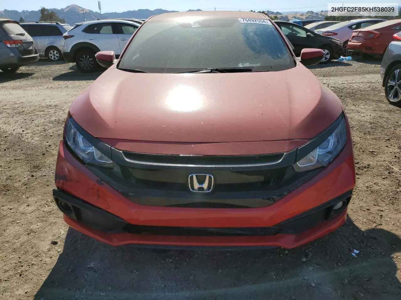 2HGFC2F85KH538039 2019 Honda Civic Sport