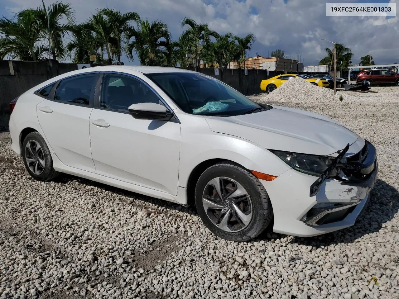 2019 Honda Civic Lx VIN: 19XFC2F64KE001803 Lot: 70698664