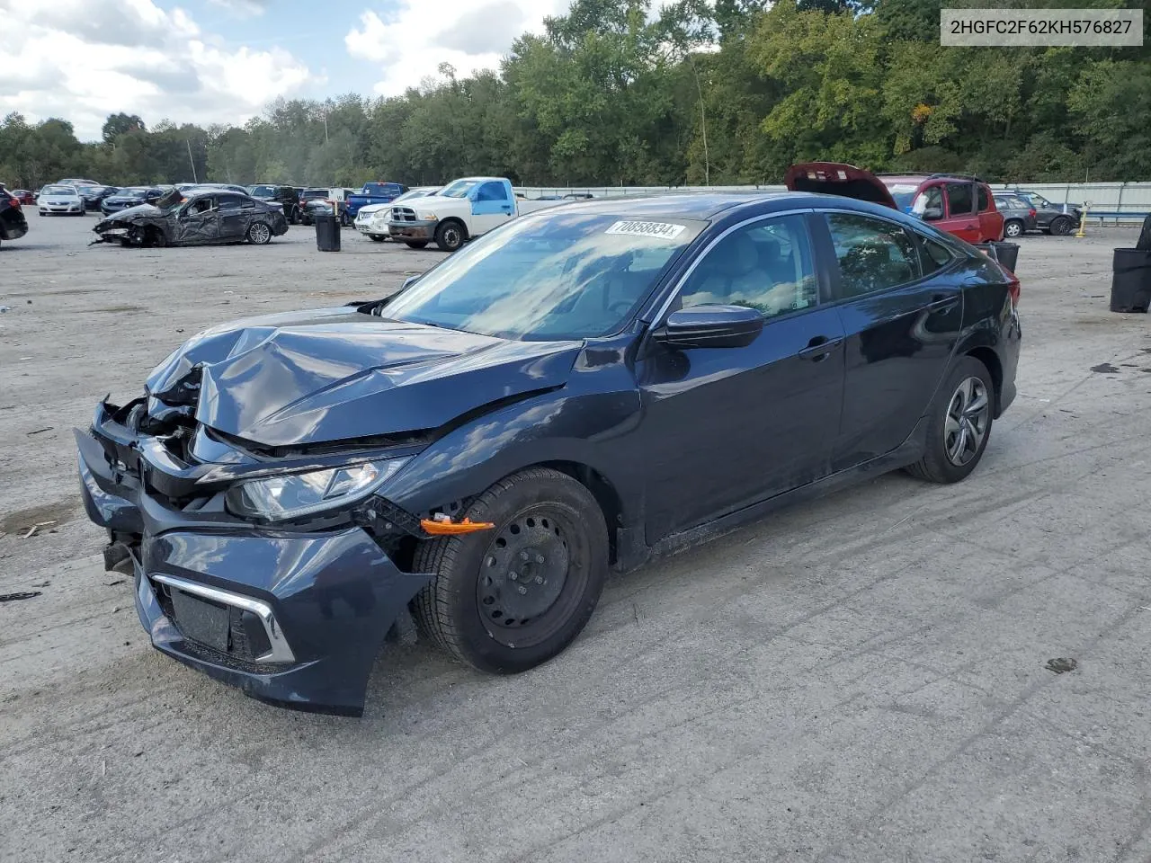 2HGFC2F62KH576827 2019 Honda Civic Lx