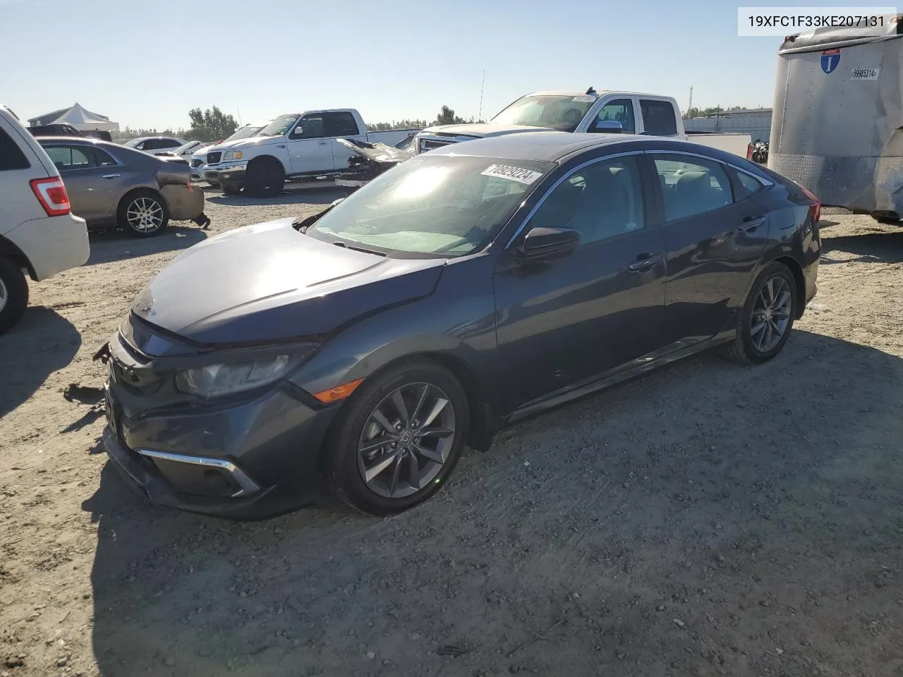 2019 Honda Civic Ex VIN: 19XFC1F33KE207131 Lot: 70929224