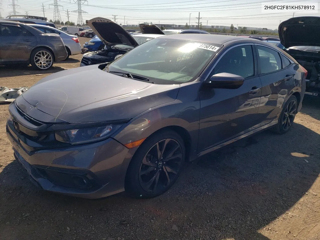 2019 Honda Civic Sport VIN: 2HGFC2F81KH578912 Lot: 70975014