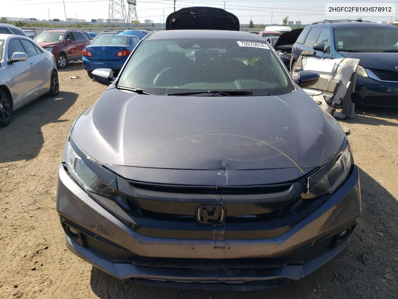 2019 Honda Civic Sport VIN: 2HGFC2F81KH578912 Lot: 70975014